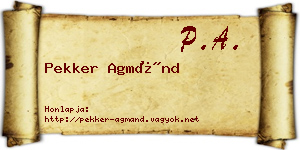 Pekker Agmánd névjegykártya
